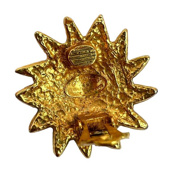 Chanel Vintage Sun Lion Clip-On Earrings - Picture 7 of 7